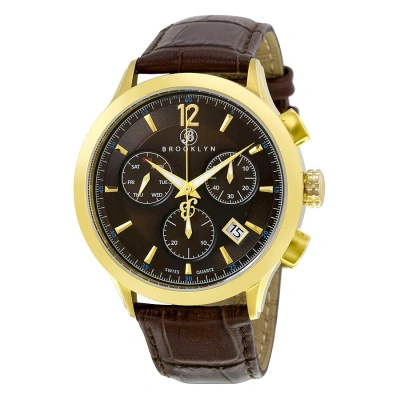 Brooklyn Watch Co. Brooklyn Dakota Chronograph Brown Dial Men's Watch 205-m2931 In Brown / Gold Tone / Yellow