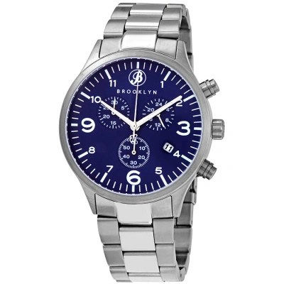 Brooklyn Watch Co. Bedford Brownstone Ii Quartz Blue Dial Men's Watch 308-blu-2 In Blue / Brown