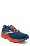 Brooks Adrenaline Gts 22 Running Shoe In Blue/light Blue/orange