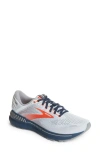 Brooks Adrenaline Gts 22 Running Sneaker In Arctic/red/titan
