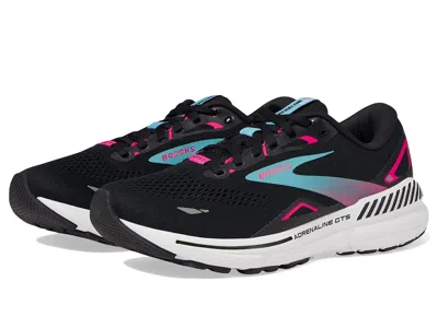Brooks Adrenaline Gts 23 Gtx Women's Running Shoes Black/knockout Pink/aqua: 5.5 B - Medium In Multi