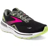 Brooks Womens  Adrenaline Gts 23 In Black/gunmetal/sharp Green