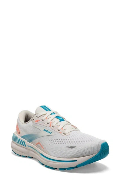 Brooks Adrenaline Gts 23 Sneaker In Coconut/ Papaya/ Blue