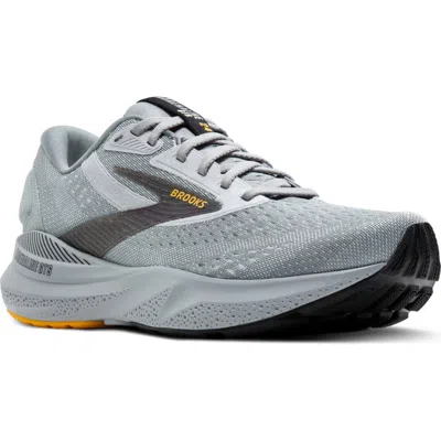 Brooks Adrenaline Gts 24 Running Shoe In Alloy/white/gold Fusion