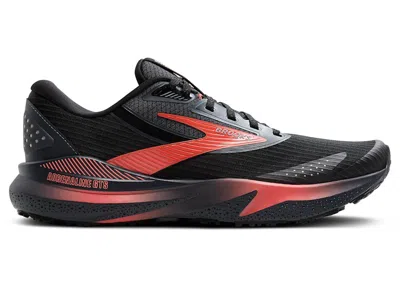 Pre-owned Brooks Adrenaline Gts 24 Weatherized (women's) Sneakers In Black/ebony/hot Coral
