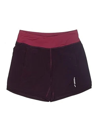Pre-owned Brooks Athletic Shorts In Burgundy