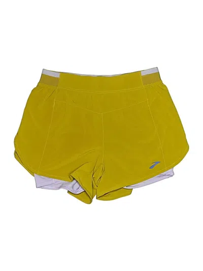 Pre-owned Brooks Athletic Shorts In Yellow