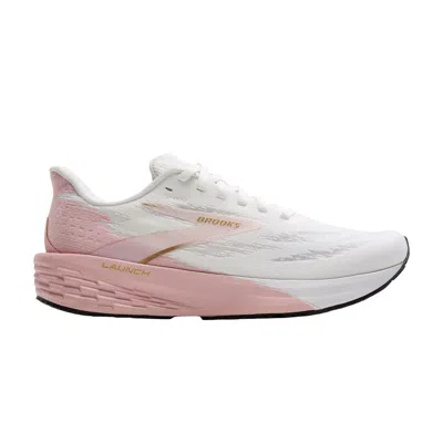 Pre-owned Brooks Wmns Launch 11 'white Gold Pink' | Women's Size 12