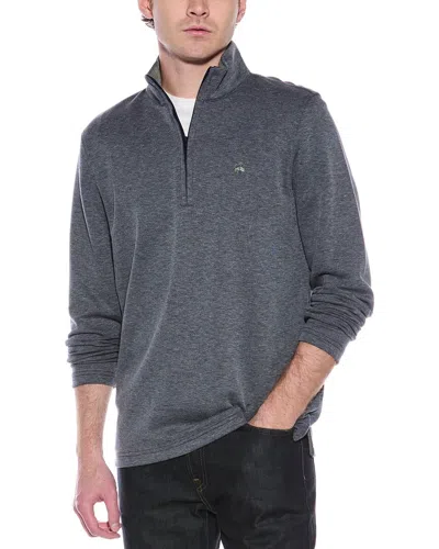 Brooks Brothers 1/2-zip Mock Neck Sweater In Grey