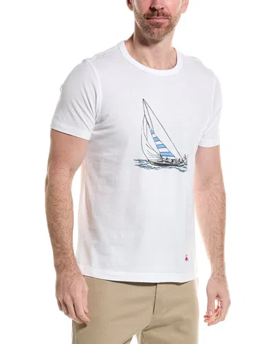 Brooks Brothers Cotton Graphic Boat T-shirt | White | Size Small