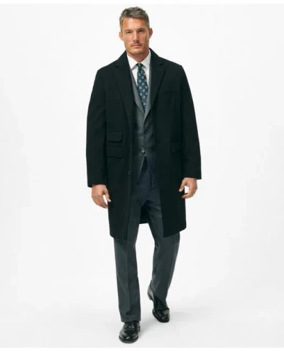 Brooks Brothers 1818 Storm System Wool Topcoat In Black