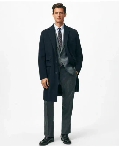 Brooks Brothers 1818 Storm System Wool Topcoat In Navy