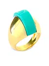 Brooks Brothers 18k Yellow Gold Linea Alta Turquoise Ring In Gold