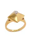Brooks Brothers 18k Yellow Gold Mini Accent Piramide Diamond Ring In Gold