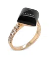 Brooks Brothers 18k Yellow Gold Pyramid Diamond And Onyx Ring In Multi