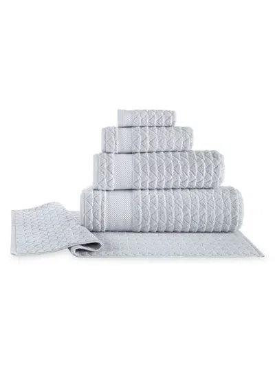 Brooks Brothers 2-piece Herringbone Turkish Cotton Wash Cloth Set In Silver