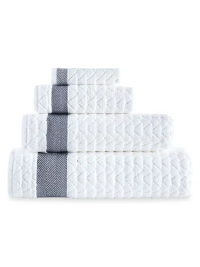 Brooks Brothers Kids' 2-piece Herringbone Turkish Cotton Wash Cloth Set In White