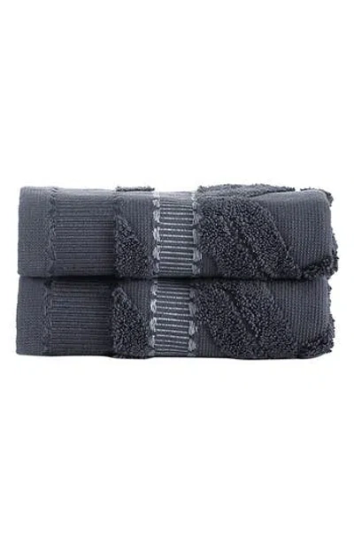 Brooks Brothers 2-piece Large Square Towel Set In Anthracite