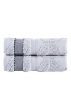 Brooks Brothers 2-piece Large Square Towel Set In Silver