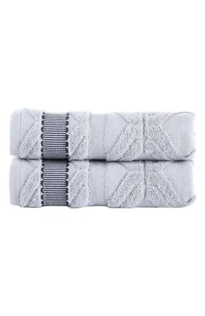 Brooks Brothers 2-piece Large Square Towel Set In Gray
