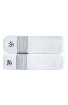 Brooks Brothers 2-piece Robe Stripe Towel Set In Anthracite