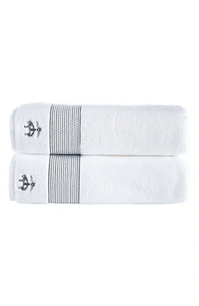 Brooks Brothers 2-piece Robe Stripe Towel Set In Anthracite
