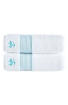 Brooks Brothers 2-piece Robe Stripe Towel Set In Sea Glass