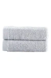 Brooks Brothers 2-piece Solid Signature Cotton Towel Set In Silver