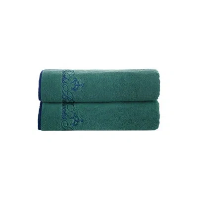 Brooks Brothers 2 Piece Turkish Cotton Bath Towel Set In Deep Jungle