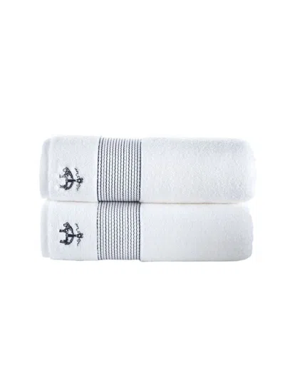 Brooks Brothers Kids' 2-piece Turkish Cotton Bath Towel Set In White