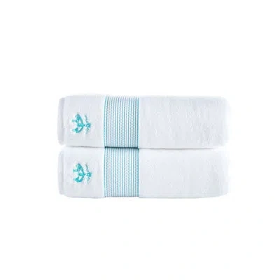 Brooks Brothers 2 Piece Turkish Cotton Bath Towel Set In Sea Glass