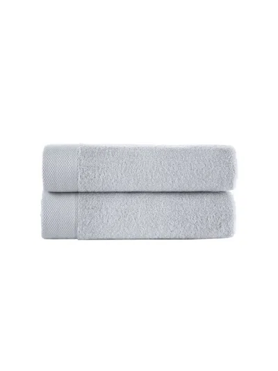 Brooks Brothers 2-piece Turkish Cotton Bath Towel Set In Silver