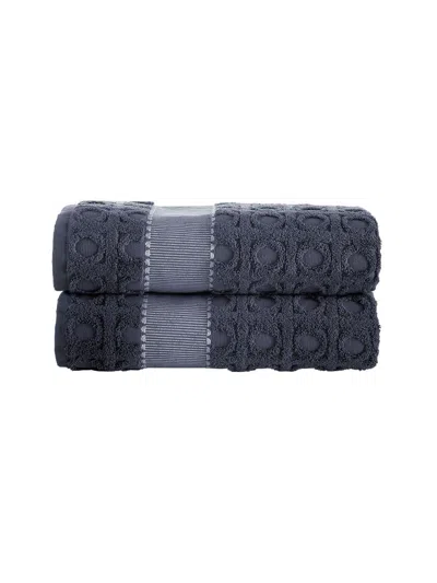 Brooks Brothers 2-piece Turkish Cotton Bath Towels In Anthracite