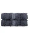 Brooks Brothers Kids' 2-piece Turkish Cotton Hand Towel Set In Anthracite