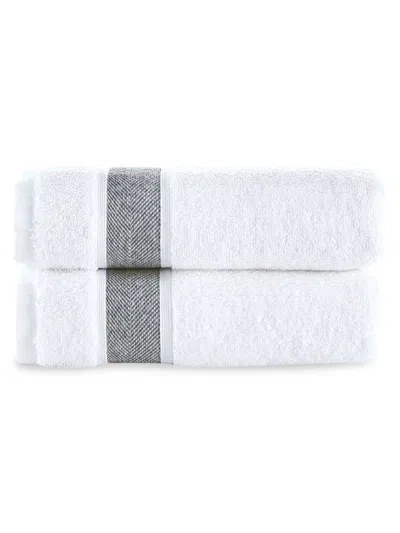 Brooks Brothers 2-piece Turkish Cotton Hand Towel Set In Anthracite