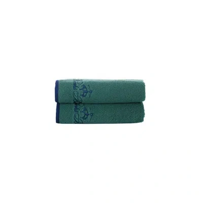 Brooks Brothers 2 Piece Turkish Cotton Hand Towel Set In Deep Jungle