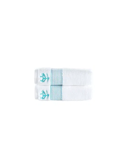 Brooks Brothers 2-piece Turkish Cotton Hand Towel Set In Sea Glass