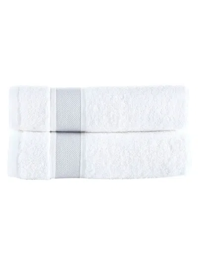 Brooks Brothers Kids' 2-piece Turkish Cotton Hand Towel Set In Silver