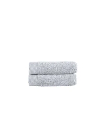 Brooks Brothers 2-piece Turkish Cotton Hand Towel Set In Silver