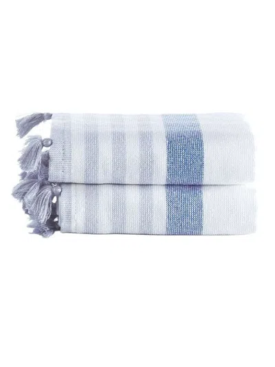 Brooks Brothers 2-piece Turkish Cotton Wash Cloth Set In Blue