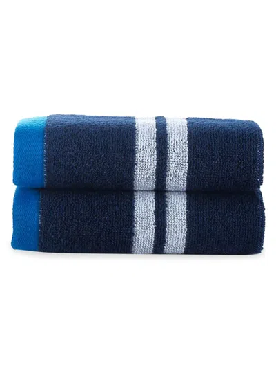 Brooks Brothers Kids' 2-piece Turkish Cotton Wash Cloth Set In Blue