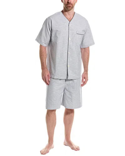 Brooks Brothers 2pc Oxford Pajama Short Set In Gray