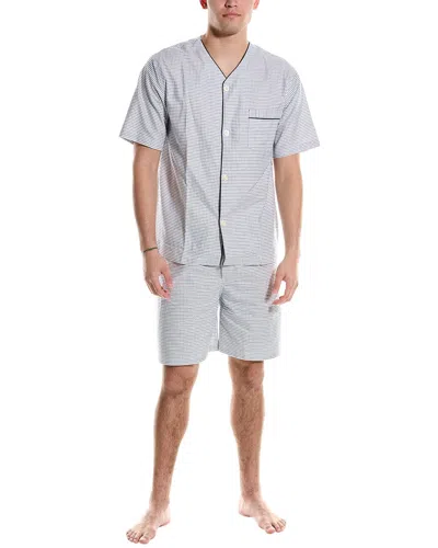 Brooks Brothers 2pc Oxford Pajama Short Set In Blue