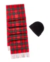 Brooks Brothers 2pc Wool & Cashmere-blend Hat & Gloves Set In Red