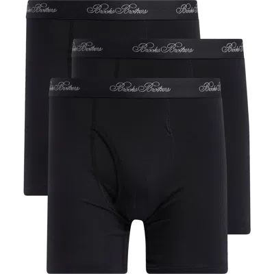 Brooks Brothers 3-pack Boxer Briefs In Black