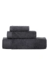 Brooks Brothers 3-piece Solid Signature Cotton Towel Set In Anthracite