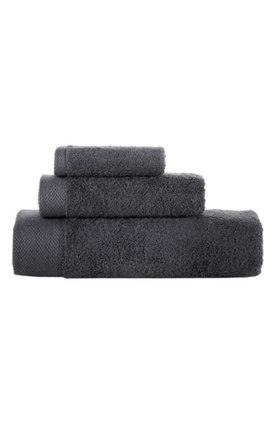 Brooks Brothers 3-piece Solid Signature Cotton Towel Set In Anthracite