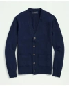 Brooks Brothers 3-ply Cashmere Cardigan Sweater In British Blue