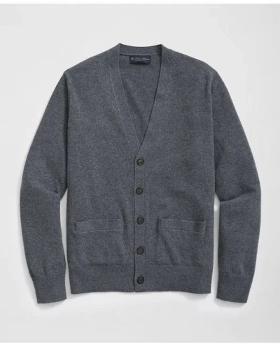 Brooks Brothers 3-ply Cashmere Cardigan Sweater In Grey