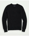 Brooks Brothers 3-ply Cashmere Crewneck Saddle Shoulder Sweater In Black